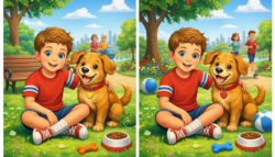 Can You Find the 3 Hidden Differences in This Boy and Dog Photo?