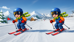 9-Second Vision Challenge: Spot 3 Differences in the Skiing Boy Scene