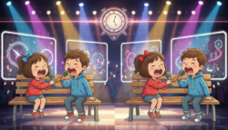 9-Second Spot-the-Difference: Identify 3 Differences in the Shouting Kids Image